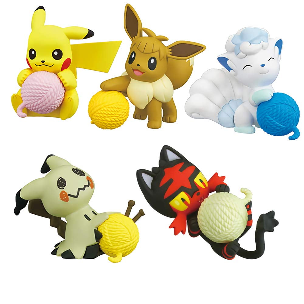 Pokemon Sun & Moon Nuku Nuku Yarn Ball Warm/Snugly Time Mini Figs Set