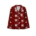 thumbnail image 6 of Idoravan christmas pajamas for women button up pajamas women plus size Ladies' Casual Fashion Christmas Long Sleeved Lapel Set Casual Top Pants Pajama Set Red M, 6 of 7