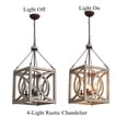 thumbnail image 6 of 4-Light Farmhouse Wood Chandelier Rustic Kitchen Pendant Light Fixture Square Wooden Ceiling Hanging Lighting for Dining Room, Island, Foyer,, 6 of 7