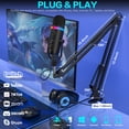 thumbnail image 3 of ZealSound Podcast Microphone for PC/Mac/iPhone – USB Studio Mic with Noise Cancellation, RGB Lighting, Mute, Gain, Monitoring & Echo, Boom Arm & Pop Filter, Streaming, Recording, TikTok, YouTube, 3 of 9