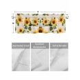 thumbnail image 4 of Valances for Windows Vintage Sunflower Rod Pocket Cafe Window Treatments Valance Curtains for Kitchen Bathroom Laundry Basement Windows 42"x18", 4 of 9