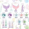 thumbnail image 2 of 21pcs Mermaid Cake Topper - Mermaid Tail Cake Decorations with Seaweed Shells Starfish Coralal Under the Sea Cake Decorations for Birthday Party Decorations (Pink Purple), 2 of 4