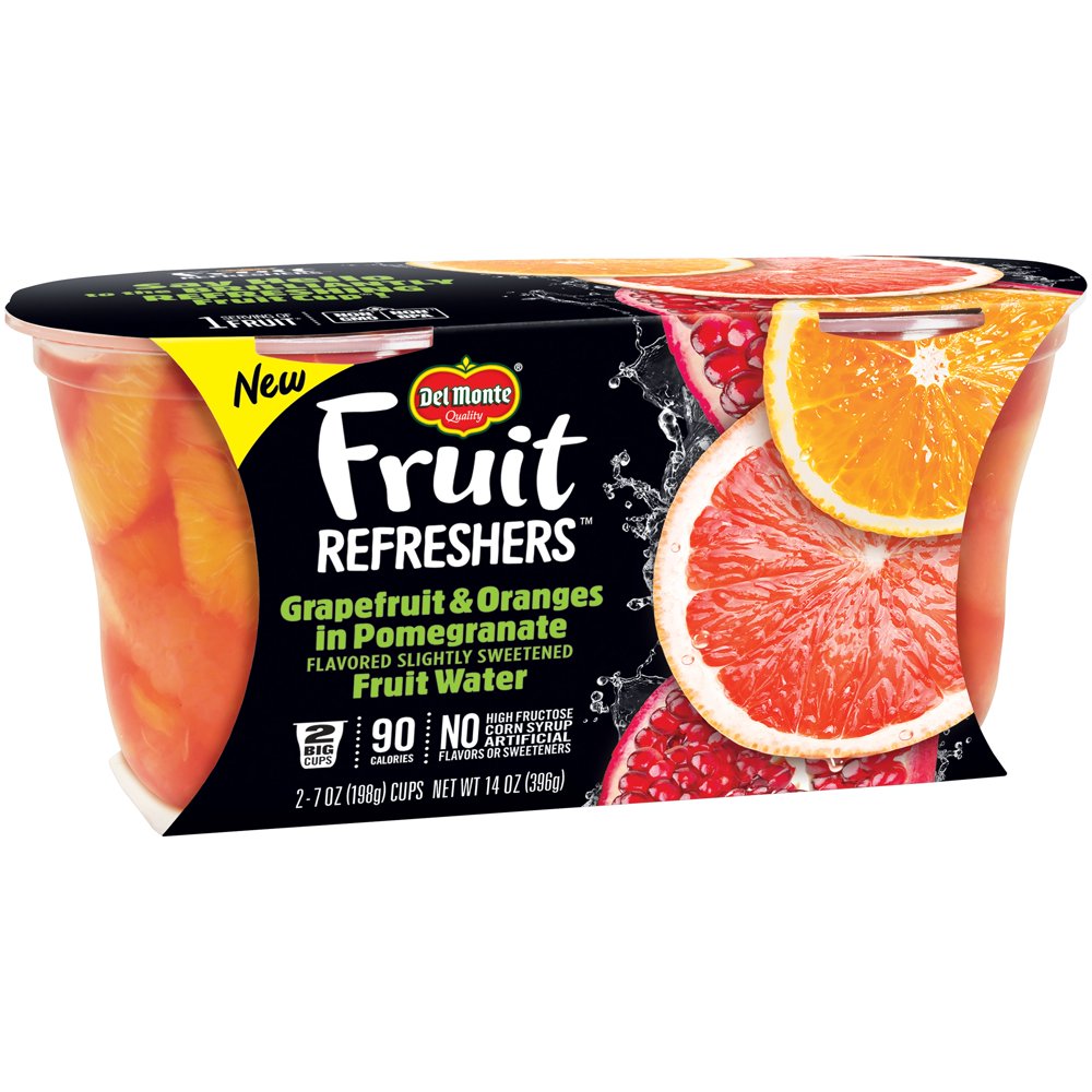 (2 Cups) Del Monte Fruit Refreshers Grapefruit & Orange in Pomegranate