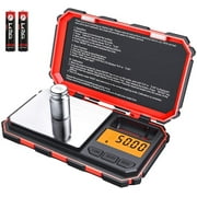 ORIA Digital Mini Scale, 200g 0.01g Pocket Scale with 50g Calibration Weight, Electronic Smart Scale, Red