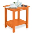thumbnail image 1 of Outdoor Side Table, HIPS Adirondack Small Double Layer Table, Waterproof Square Outside Table, Balcony End Tables for Patio, Pool, Porch, Deck, Indoor or Outdoor Use, Orange, 1 of 14