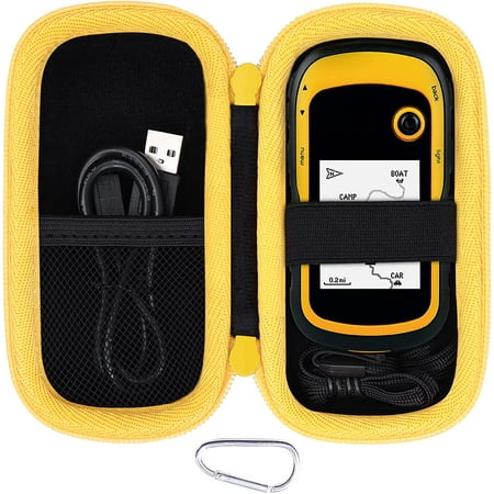 Hard Carrying Case Replacement for Garmin eTrex 20/20x/30x/22x/32x Handheld GPS by (Yellow Zipper)