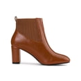 thumbnail image 3 of BLISSFUL STEP Bottes à Talons Carrés pour Femmes Chelsea Marron 6, 3 of 7
