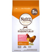 NUTRO WHOLESOME ESSENTIALS Natural Dry Cat Food, Sensitive Cat Chicken, Rice & Peas Recipe Cat Kibble, 5 lb. Bag