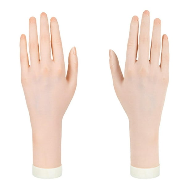 Mano de maniquí para entrenamiento de uñas Yuyangstore suave izquierda y derecha