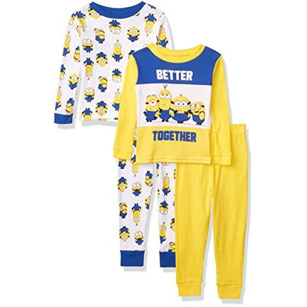 Despicable Me Universal Boys' Minions 4-Piece Cotton Pajama Set, Better ...