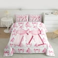 thumbnail image 2 of Homewish Letter Monogrammed M 2pcs Bedding Comforter Set For Kids Children Teens,Kawaii Ribbon Bowknot Twin Comforter Sets,Merry Christmas Breathable Bedding Set,Super Cozy Room Decor,Reversible, 2 of 8