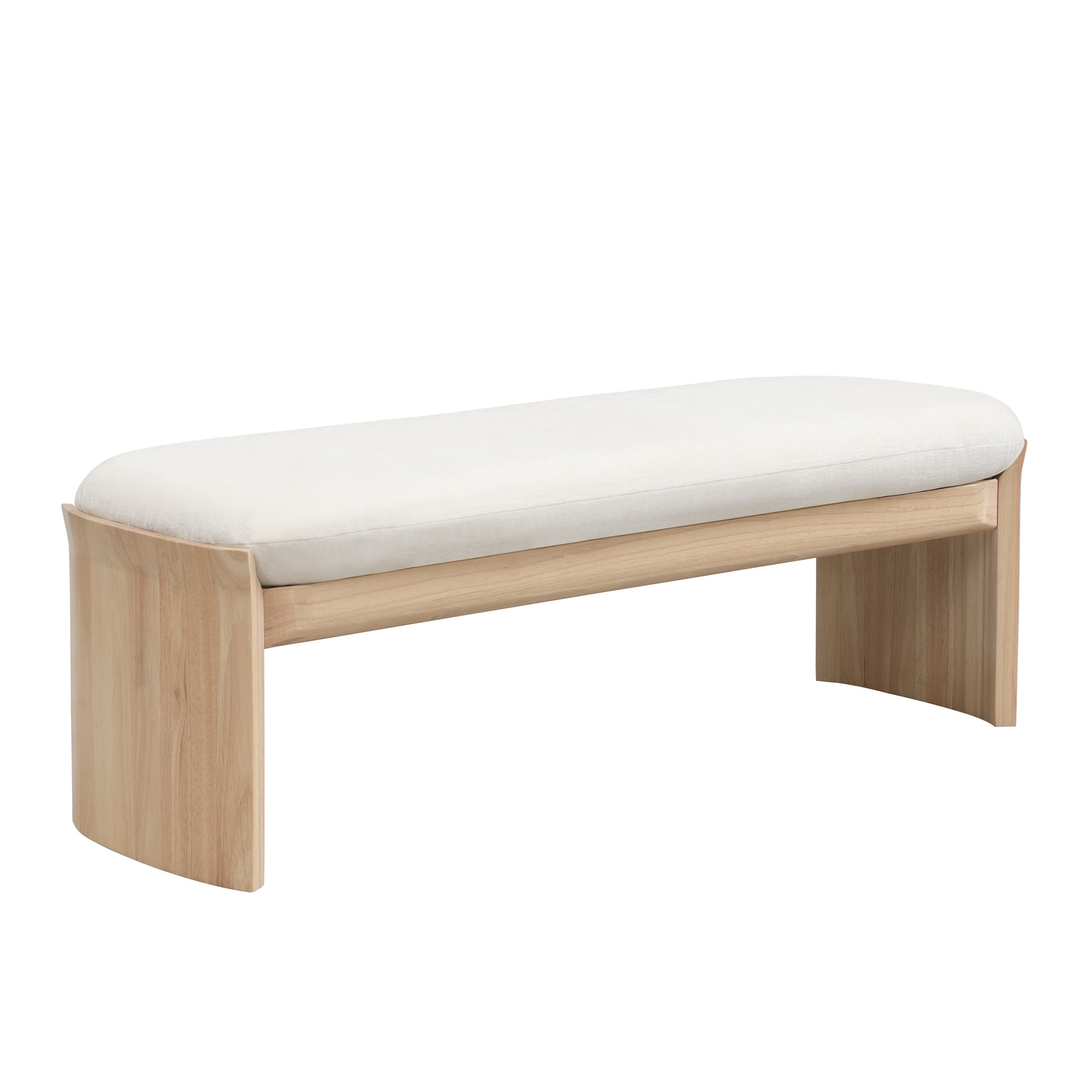 Christopher Knight Home 51.5" Rectangle Ottoman Bench, Upholstered Footstool, Solid Wood Frame, Beige
