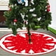 thumbnail image 1 of Falda para Árbol de Navidad de 90 Cm | Base de Poliéster Rojo con Estampado de Estrellas Doradas | Tapete Decorativo Duradero para Árbol de Navidad | Protege El Suelo de La Savia de Las Agujas de Pin, 1 of 6