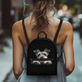 thumbnail image 4 of CHAQLIN Schnauzer Dog Small Backpack for Shopping Travel, Zipper Closure Lightweight Rucksack Polyester Mini Backpack for Women and Teenager, 4 of 8