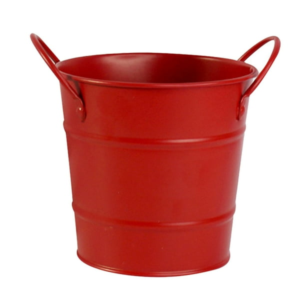 Cubo para servir papas fritas, mini cubo para comida, resistente a la oxidación, cubo para pollo frito Rojo