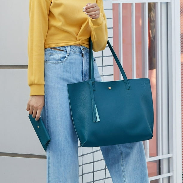 Blue tote purse outlet
