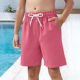 thumbnail image 6 of Boys Athletic Shorts with Pockets, Elastic Waist Quick Dry Gym Shorts for Kids Boys, Solid Pink Sport Play Shorts,Size 12-13T, 6 of 6
