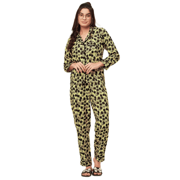 Moomaya Sleepwear, Printed Night Suit For Women, Two-Piece Lounge Set