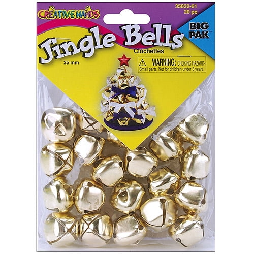 1.5 Inch 36mm Extra Large Giant Jumbo Craft Gold Jingle Bells 2 Pieces 
