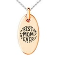 thumbnail image 1 of Gold Plated Stainless Steel Best Mom Ever Small Oval Charm Pendant Necklace, 1 of 1