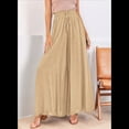 thumbnail image 4 of Pantalones Casuales para Mujer, con Cintura Elástica y Pierna , con Bolsillos. Caqui S, 4 of 9