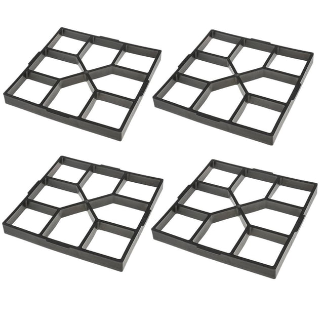 Paquetes De 4 Pavement maker Paving DIY Césped Pavimentación De Hormigón 40x40cm / 15.6x15.6inch kusrkot Molde de pavimentación de jardín