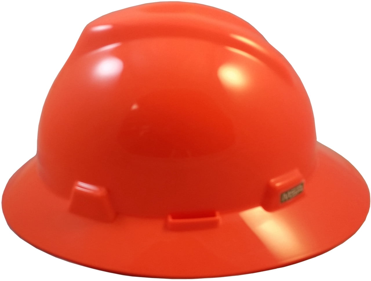 MSA V-Gard One-Touch Suspensions Full Brim Hard Hats - Hi Viz Orange