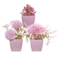 thumbnail image 3 of 3 piezas de flores falsas en macetas para decoración de mesa, adornos de plantas en macetas rosas falsas Estilo A, 3 of 9