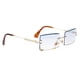 thumbnail image 3 of Gafas de sol de corte rectangular para mujer Gafas clásicas sin marco de metal con lentes teñidas en azul Yuyangstore Gafas de sol rectangulares para mujer, 3 of 8