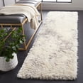 thumbnail image 3 of SAFAVIEH Cloud Edvin Distressed Polyester Shag Runner Rug, Ivory/Gray, 2'3" x 8', 3 of 8