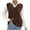 #0032-Coffee, variant on Neewe Sweater Vest for Women V Neck Sleeveless Knit Solid Casual Ribbed Preppy Pullover Tops