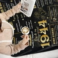 thumbnail image 4 of Back in 1984 Birthday Poster Blanket for Women Men, Black Gold 40th Birthday Gifts Idea for Mom Dad Grandpa Grandma Uncle Aunt, 40 Year Old Soft Throw Blanket 50" × 60" for Bed Sofa, 4 of 5