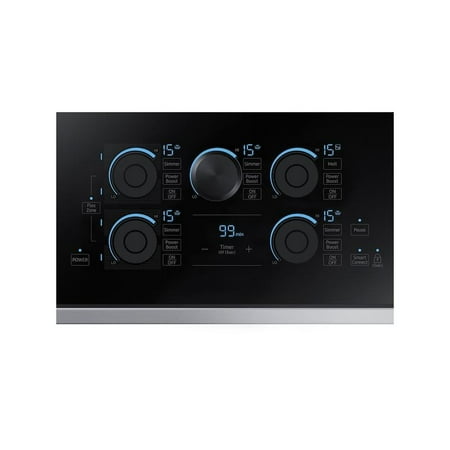 Samsung - 36" Induction Cooktop with WiFi and Virtual Flame - Stainless Steel