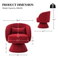thumbnail image 5 of Wiilayok Swivel Accent Chair Set of 2,Comfy Teddy Upholstered 360° Barrel Chair,Modern Swivel Lounge Sofa Armchair for Living Room,Reading Bedroom,Office,Red, 5 of 7