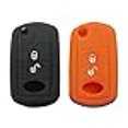 thumbnail image 3 of Porte-clés Sans Clé avec Télécommande, Housse de Protection en Silicone Caoutchouc pour Land Rover Discovery LR3 Range Rover Sport (1 Noir + 1 Orange), 3 of 4