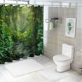 thumbnail image 6 of BCIIG Rainforest Shower Curtain Green Tree Forest Jungle Plant Tropical Summer Nature Scenery Landscape Bathroom Home Curtain with Hooks, 6 of 6