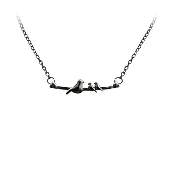 Fashion Mama Bird Shaped Necklace Creative Alloy Pendant Charm Necklace Jewelry for Mother's Day Gift (Two Little Birds)