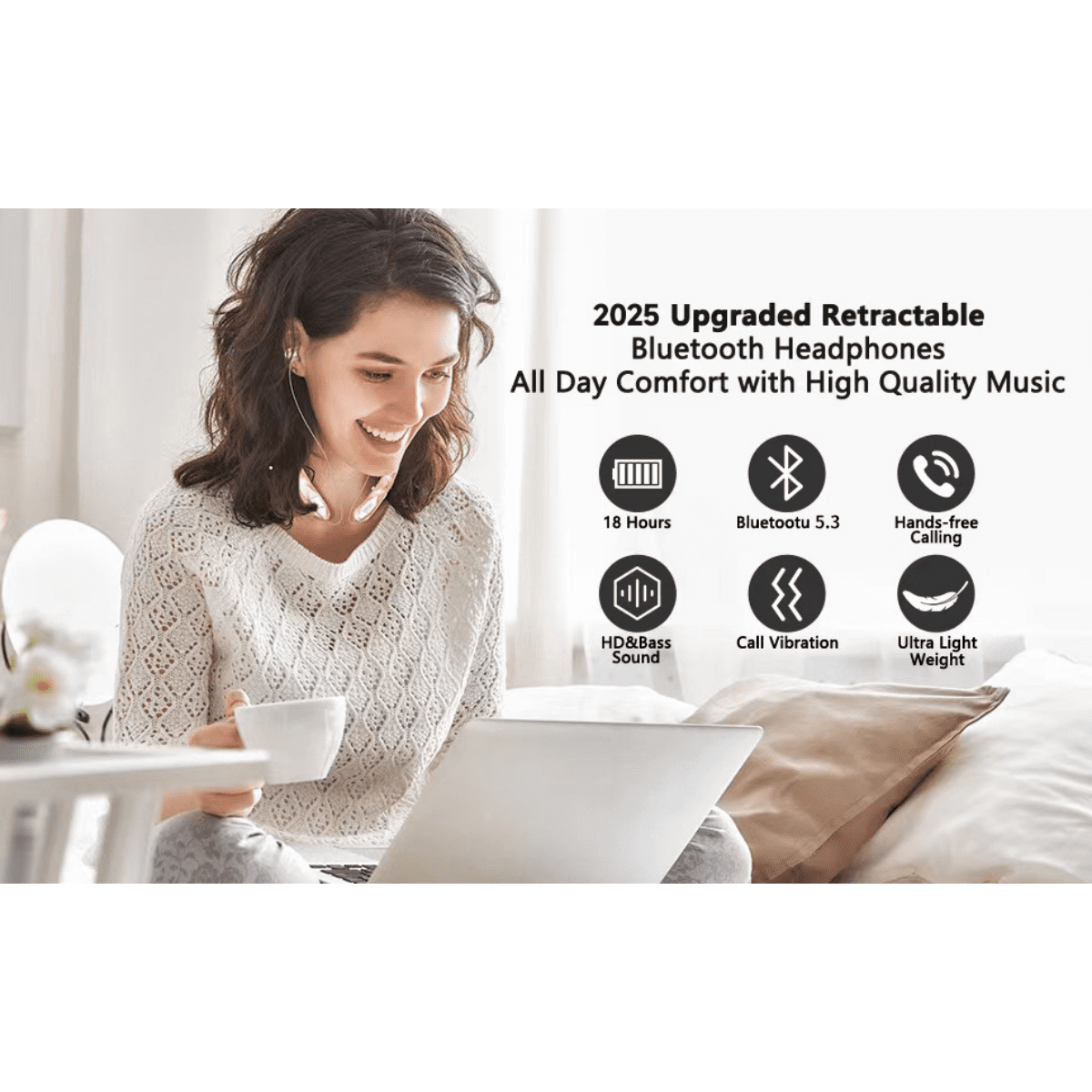 Long-Lasting Bluetooth Neckband Sports Running Wireless Earphones BBH-919 Stereo Sound Call Function Voice Control Music Support