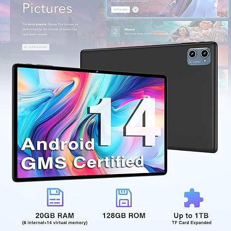 DeerTime E15 10.1-inch Android Tablet, 20GB RAM 128GB ROM 1TB