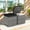 Black+Gray, variant on Costway 2PC Patio Rattan Ottoman Seat Side Table Storage Box Footrest Off White