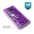 thumbnail image 2 of Cricket Ovation Case, AT&T Radiant Max Case, Rosebono Graphic Design Shockproof Impact Resistant Protective Full-Body Rugged Clear Hybrid Bumper Case for Cricket Ovation (Purple Shell), 2 of 4
