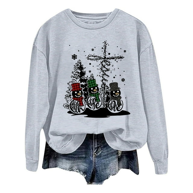 Chandails à Manches Longues pour Femmes, Col Rond, Mode, Imprimé Lettres, Léger, Ample, Blouse