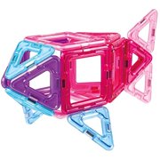 Magformers Inspire Clear 30 Pieces, Pink and Purple, Magnetic Geometric tiles STEM Toy Ages 3+