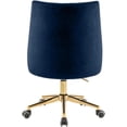 thumbnail image 3 of Scranton & Co Velvet Swivel Adjustable Office Chair in Soft Navy/Rich Gold, 3 of 3
