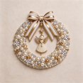 thumbnail image 2 of 2D DIY Christmas Pearl Wreath Making Kit Craft Decoration Set 7.87x7.87in, 2 of 6