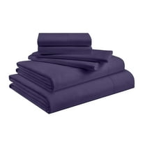Alaskan King 6-Piece Sheet Set 1000-Thread Count 100% Pure Organic Cotton, 15" Deep Pockets (1 Flat, 1 Fitted, 4 Pillowcases) - Plum