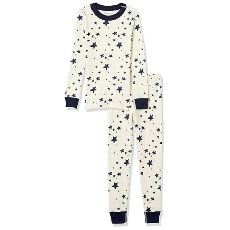 

Moon and Back by Hanna Andersson Baby Girls Organic Cotton Long-Sleeve Top and Bottom Pajama Set Pack of 2 Navy Stars 12-18 Months