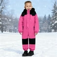 thumbnail image 5 of ATOGUTA Kids Ski Suits Jumpsuits Boys Girls Lightweight Insulated Ski Suit Windproof Hooded Snowsuit Size 1T-9, Pink, 5 of 6