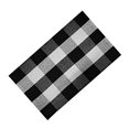 thumbnail image 4 of Bewildely Alfombra de tela escocesa de algodón tejida a mano, felpudo antideslizante, alfombrilla de suelo, alfombra en capas para lavandería, cocina Decoración del hogar Blanco negro 70x45cm Bewildely HA000473-01B, 4 of 6