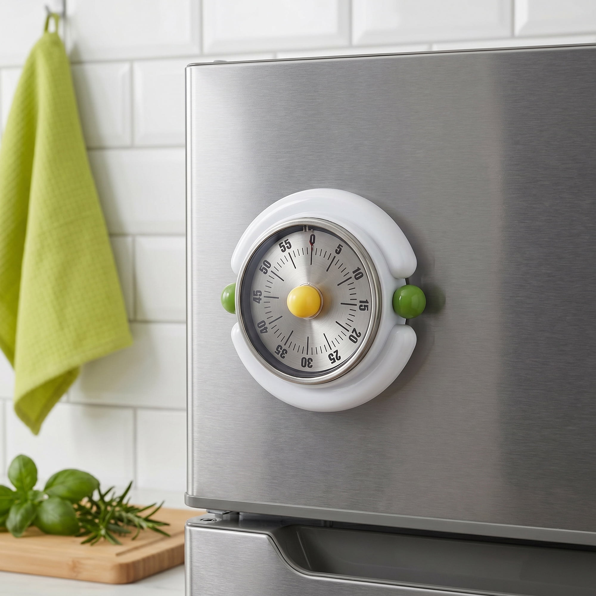 Unique Bargains Durable Loud Alarm Clock Magnetic Backing Timer White
